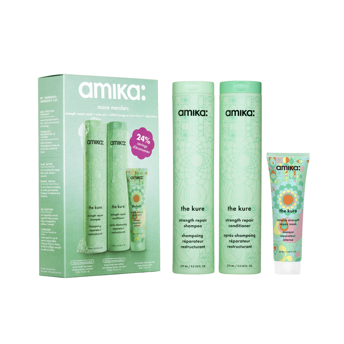 mane menders | strength repair wash + care set